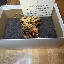 Vtg 1999 Danbury Mint Annual 23k Gold Plated Millennium Angel Christmas Ornament picture