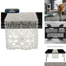 Elegant Comfort Embroidery Ingrid Table Runner - Dresser Scarf Home Dining Room picture