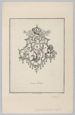 Fontaine Clock Design 1700s Vintage Ornamental Engraving Reprint Wall Art picture