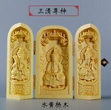 Sacred Talisman FENG SHUI Taoism Sanqing Taoist Sculpture Wood table decor picture