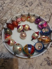  Vintage Miniature Mini Mercury Glass Christmas Tree Ornaments Cone Indented 20 picture