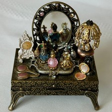 Vintage Sweet Romance USA Vanity Trinket Box Miniature Perfume Dresser- See Note picture