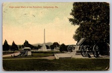 Gettysburg Pennsylvania High Water Mark of the Rebellion Cannons Postcard c.1914 picture