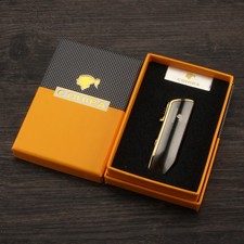Gray Cigarette Cigar Lighter With Punch Windproof 3 Jet Blue Flame Torch Gift picture