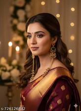 Kashmiri Kundan Jhumki Earrings – Traditional Long Drop Ethnic Earring For Women picture
