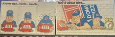 Vintage 1990 and 1991 Domino's Pizza postcard style ad humor picture