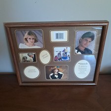 Vtg NEW 1980s Photo Collage Wooden Wall Frame 12x15” 9 Photos Cottagecore Retro picture