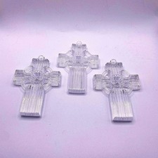 Vintage Waterford Marquis Crystal Cross Christmas Ornaments Set of 3 picture