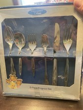 Vintage Oneidacraft Deluxe Stainless 6 PC Childs Progress Flatware Lasting Rose picture