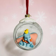 HTF 2007 Disney Store Sketchbook Dumbo Glass Dome Diorama Ornament picture