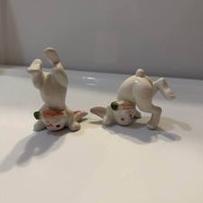 Vintage 1978 Fitz and Floyd Tumbling Bunny Figurines (Set of 2) picture