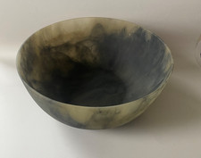 VTG Martha Sturdy Resin Art Green/Black  Round Large Bowl 10.5