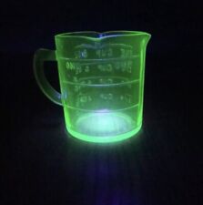 Vintage Anchor Hocking Green Vaseline Glass Measuring 1 Cup with Spouts picture