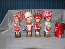 Vintage Enesco Wood Doll Country Kitchen Theme Lot of 4 NEW NOS picture