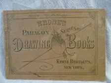 c1882 Antique KRONE'S Paragon Series of DRAWING BOOKS~Elementary Practice Grids picture