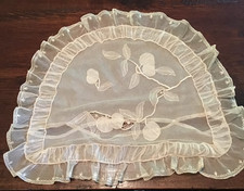 WONDERFUL Antique HANDMADE FRENCH Net LACE Boudoir PILLOW COVER Labels picture