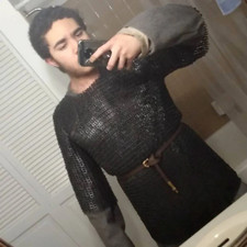 Flat Riveted With Flat Warser 10 mm Chainmail shirt Medium Size Half sleeve Larp picture