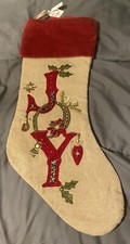 Pier 1 JOY Embroidered Christmas Stocking 21