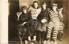 Women Dressed in Halloween Costumes 1912 RPPC Photo Postcard COPY picture