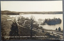Postcard Real Photo Birdseye View of New Hermitage Lake Bonaparte New York 1910s picture
