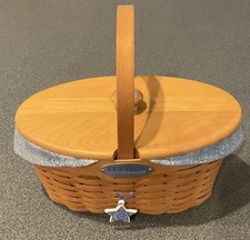 Longaberger Century Celebration 2000 Collector Club Basket - Liner, Lid & Tie On picture