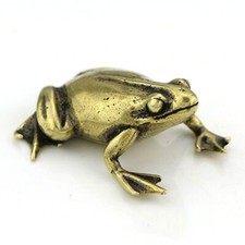 Solid Brass Frog Figurine Small Statue Animal Figurines Toys House Decoration picture