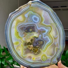 2.65LB Natural Beautiful Agate Geode Druzy quartz crystal mineral healing picture