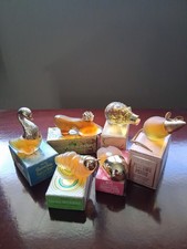 6 Vtg Avon Perfume Petite. Catapillar, Mouse, Lady Bug, Swan, Pig, Slipper. NOS. picture
