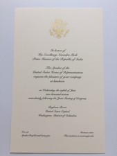 2016 Speaker Paul Ryan Luncheon Invitation India Prime Minister Narendra Modi picture