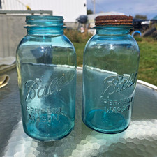 Vintage Ball mason jar Aqua blue Perfect Mason Jar antique 1923-1933 #4 1/2 Gal picture