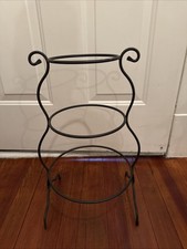 Longaberger 3 tier Wrought Iron Black Round stand 18