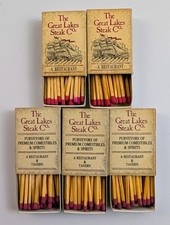 Vintage Great Lakes Steak Co Michigan Restaurant Matchboxes Lot of 5 picture