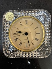 Vintage STAIGER West Germany QUARTZ France LEAD CRYSTAL Cube CLOCK Shelf Desk picture