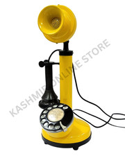 Classic Antique Yellow Candlestick - Working Rotary Dial Vintage Landline Phone. picture