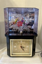 1980’s Yirng Shehng Clock Fiber Optic Light Up Flower Decor Works, Rotating picture