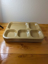 Vtg 1984-85 Kenro U.S. Military Cafeteria Trays Set of 6 Tan Melmac Mess Hall picture