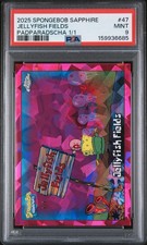 2025 Topps Chrome Sapphire SpongeBob Jellyfish Fields 1/1 PADPARADSCHA PSA RARE picture