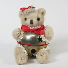 Vintage Jingle Bell Body Teddy Bear in Christmas Outfit West Germany 1954-55 picture