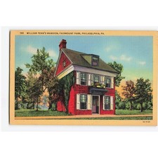 Vtg William Penn's Mansion Fairmount Park Philadelphia PA Linen Postcard 1948 picture