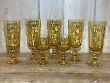 7~Hazel Atlas Lyric Harvest Gold Amber Parfaits Iced Tea Champagne Vintage Glass picture