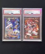 Pokemon 2015 XY Double Crisis PSA 7 Groudon EX #15 FA + Kyogre EX #6 picture