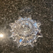 VINTAGE DePLOMB SUNBURST 24 LEAD CRYSTAL VOTIVE CANDLE HOLDER  USA CELESTIAL picture