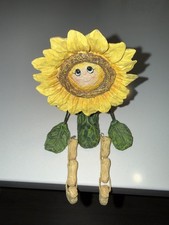 Vintage Orange Sunflower Anthropomorphic Shelf Sitter Figurine Dangling Legs picture