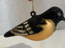 Cobane Studio Baltimore Oriole Glass Bird Christmas Ornament, C378 picture