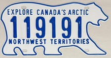NORTHWEST TERRITORIES Polar Bear Canada License Plate NWT - Steel #119191 picture