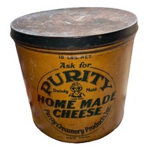Vintage Purity Dainty Made Homemade Cheese Tin with Lid picture