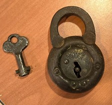 Edwards 6 Lever Padlock & Key - Vintage Antique USA - picture