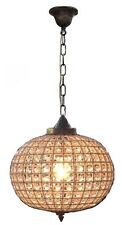 French Antique Globe Orbit Sphere Basket Crystal Ceiling Chandelier Lamp Replica picture