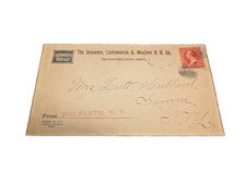 1902 LACKAWANNA RAILROAD DL&W USED COMPANY ENVELOPE BIG FLATS NEW YORK B picture