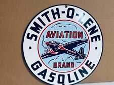 Smith O Lene Aviation gasoline vintage Style round metal  sign Smitholene picture